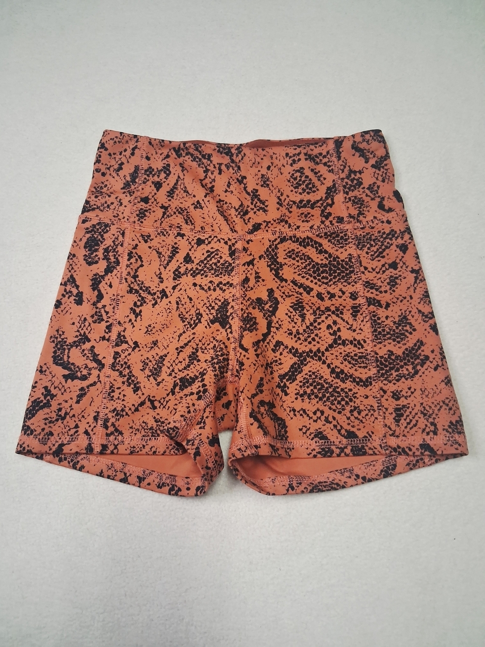 Jessica Simpson Orange Snake-Print Athletic Shorts
